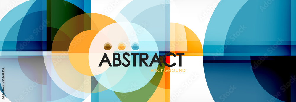 Abstract background - multicolored circles, trendy minimal geometric design Abstract background - multicolored circles, trendy minimal geometric design