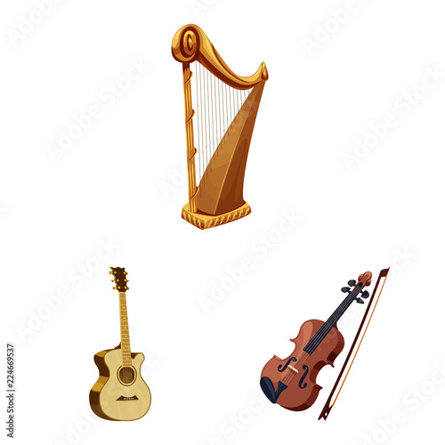 Isolated object of music and tune logo. Set of music and tool stock vector illustration.