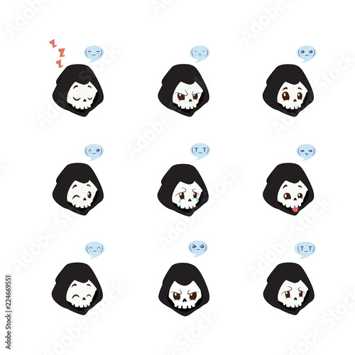 Cute little grim reaper expressions