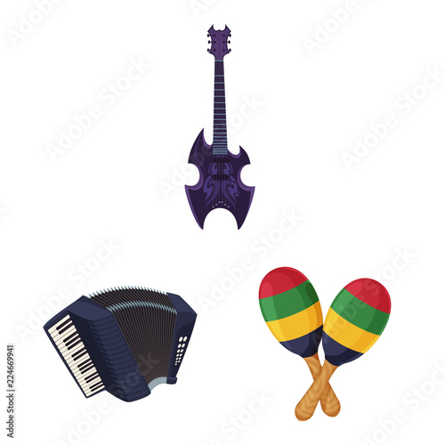 Isolated object of music and tune sign. Set of music and tool stock symbol for web.