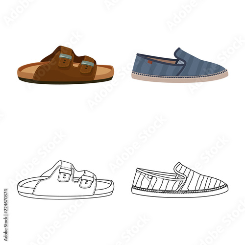Isolated object of man and foot logo. Collection of man and wear stock symbol for web.