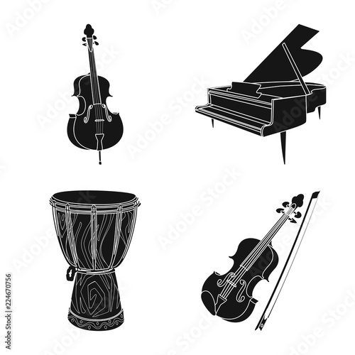 Isolated object of music and tune icon. Collection of music and tool stock symbol for web.