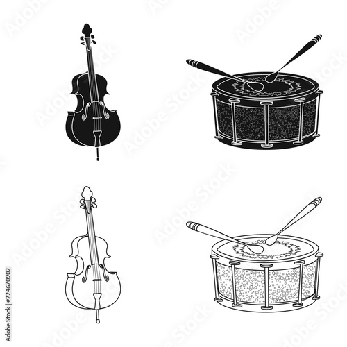 Vector design of music and tune logo. Collection of music and tool stock vector illustration.