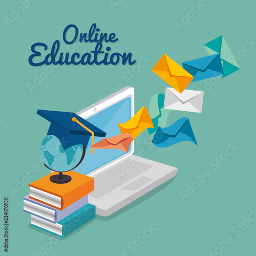 laptop with education online service