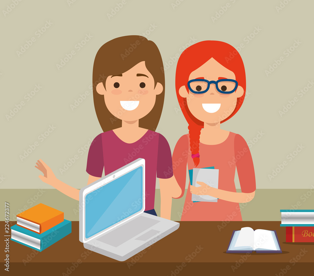 group of students with online education group of students with online education
