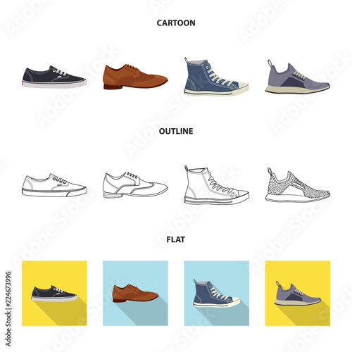 Vector illustration of man and foot symbol. Collection of man and wear vector icon for stock.