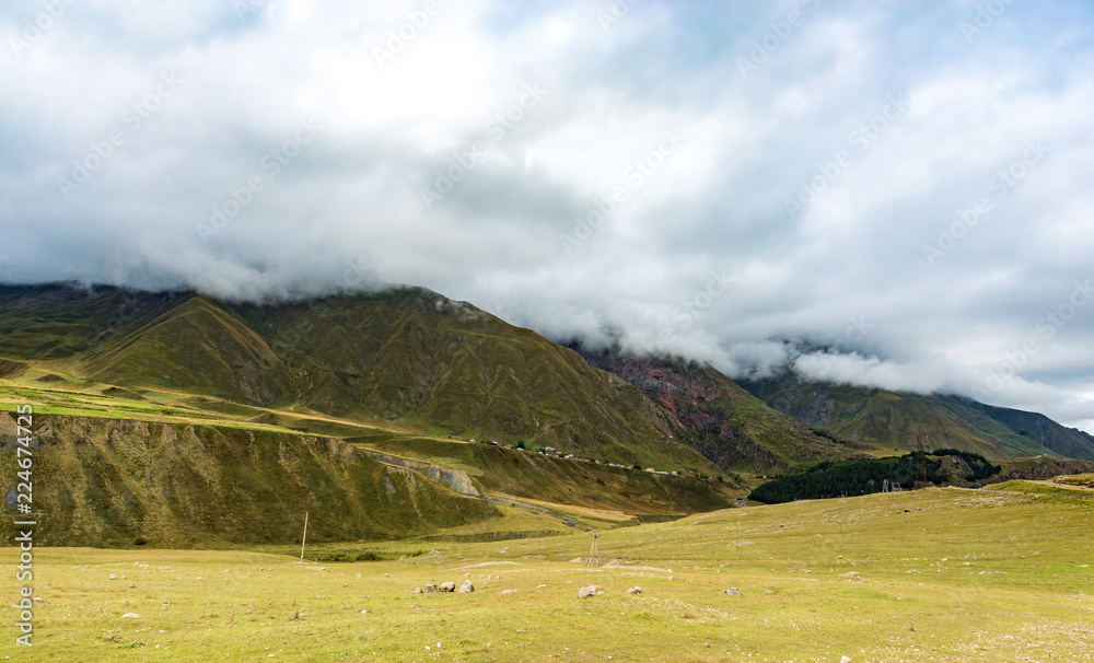 Beautiful landscapes with high mountains of Georgia altitude above sea level 2000m. Beautiful landscapes with high mountains of Georgia altitude above sea level 2000m.