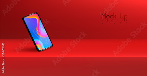 Simple Vector background with studio table, stage, room, ground, floor... Advertise product, copy space.