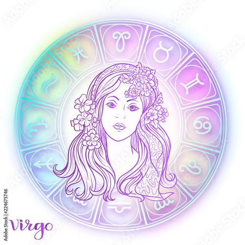 Zodiac sign. Astrological horoscope collection. Vector illustration