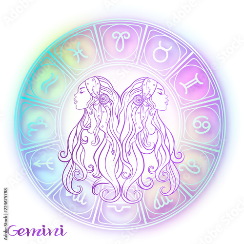 Zodiac sign. Astrological horoscope collection. Vector illustration