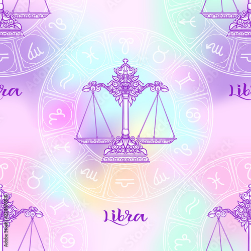 Seamless pattern with zodiac sign