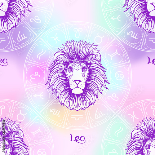 Seamless pattern with zodiac sign