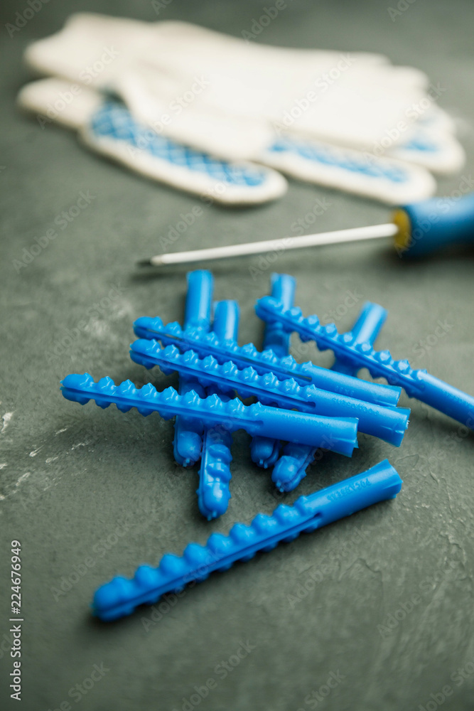 Repair modern tools on stone background top Repair modern tools on stone background top