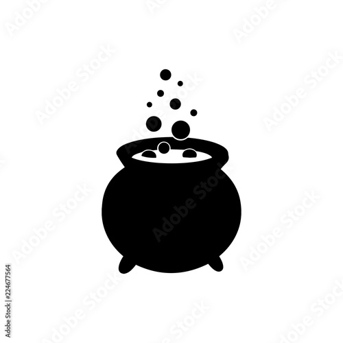 Cauldron with magic potion vector icon. photo