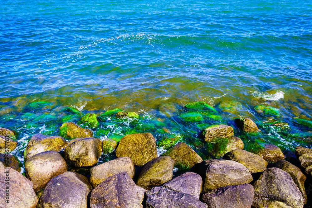 Rock stones in clear water