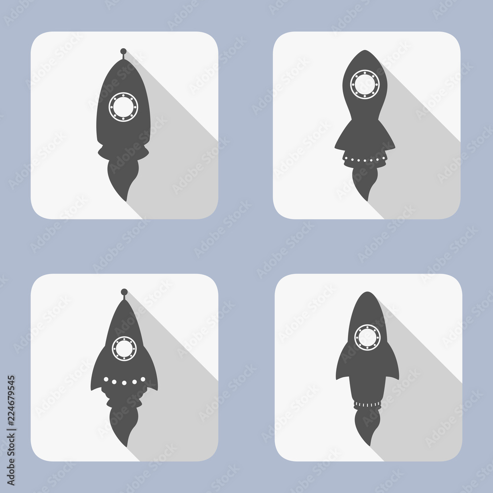 Obraz premium Rocket icons set on white background