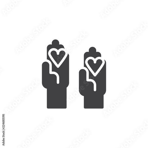 Hands with heart vector icon. filled flat sign for mobile concept and web design. Donation hands simple solid icon. Symbol, logo illustration. Pixel perfect vector graphics