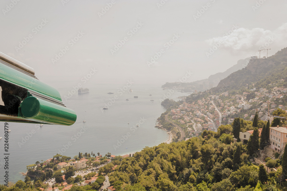 Obraz premium Panoramic view of the gulf of Cabbé Cap Martin and Montecarlo Principality of Monaco