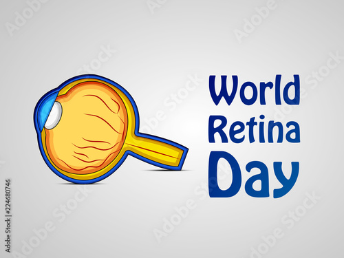 illustration of elements of World Retina Day Background. illustration of Retina with World Retina Day text on the occasion of World Retina Day.
 photo