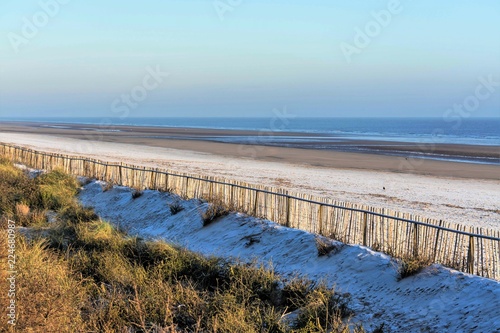 Winter Beach with Snow photo