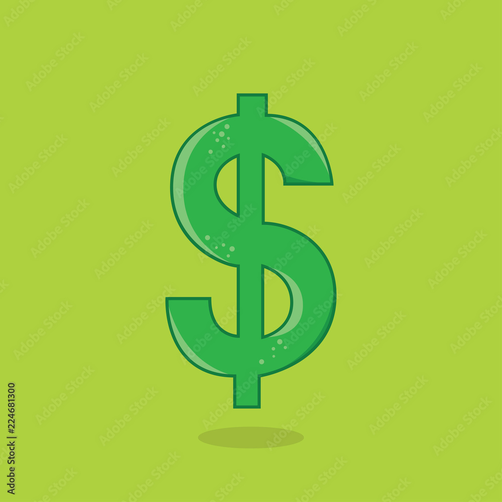 Obraz premium Dollar sign money vector icon flat design