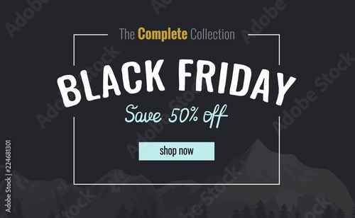Black friday sale poster. Vector illustration.