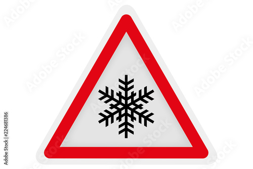 Verkehrsschild Schneefall
