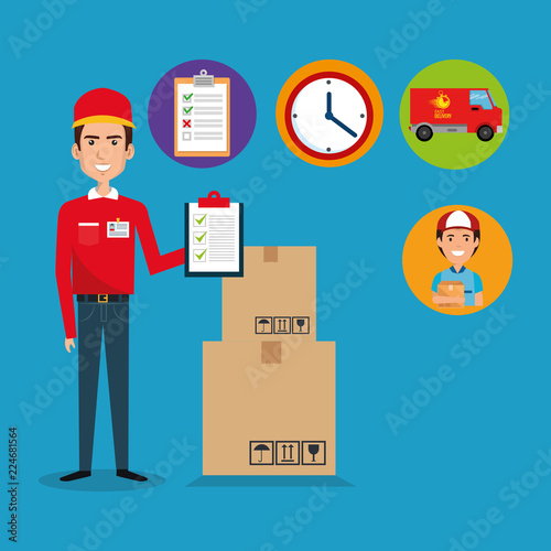 delivery service worker character