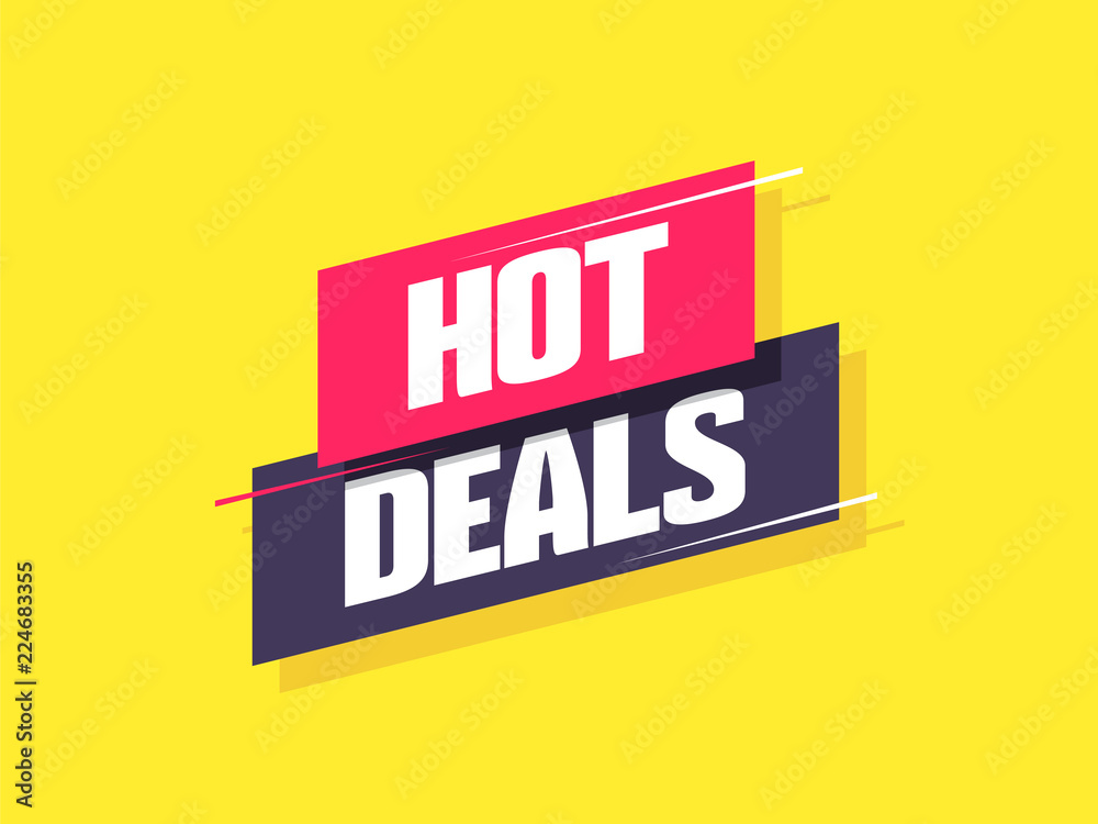 Hot Deals Label - obrazy, fototapety, plakaty 