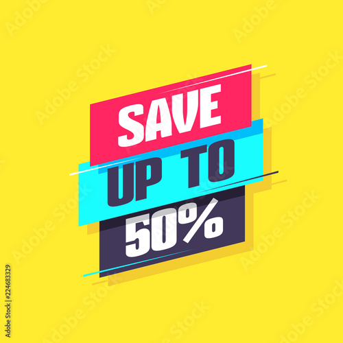 Save Up To 50% Label
