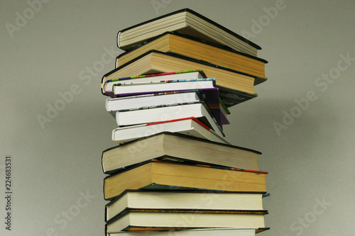 A stack of books on the table