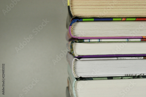 A stack of books on the table