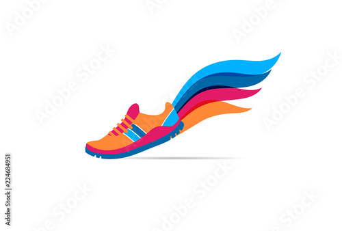 Run icon, symbol, marathon poster and logo