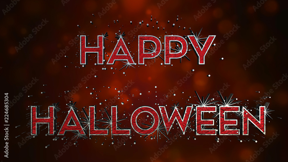 Obraz premium Happy Halloween 3D Text Effect - Metal And Blood