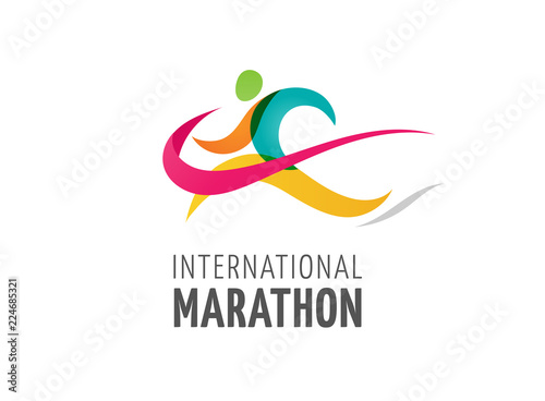Run icon, symbol, marathon poster and logo