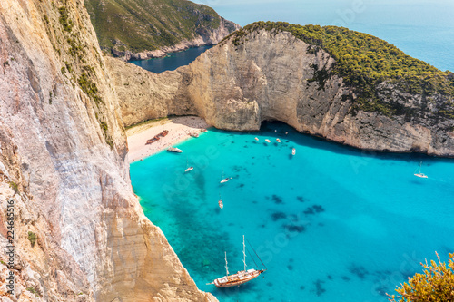 Best place to travel in Greece - Zakynthos island, Shipwreck beach.