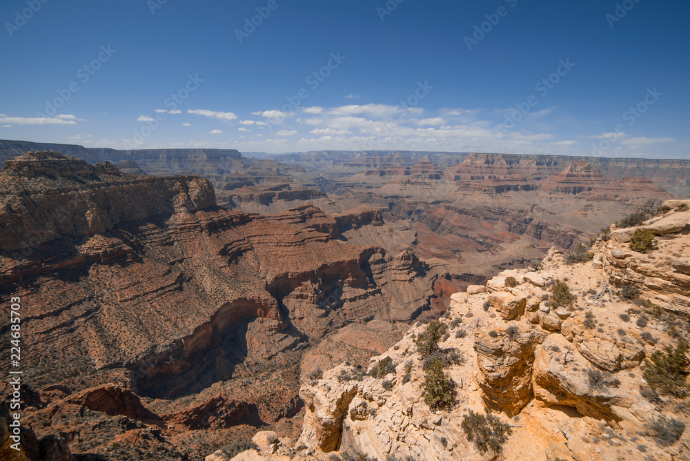 View of Grand canyon on sunny day View of Grand canyon on sunny day