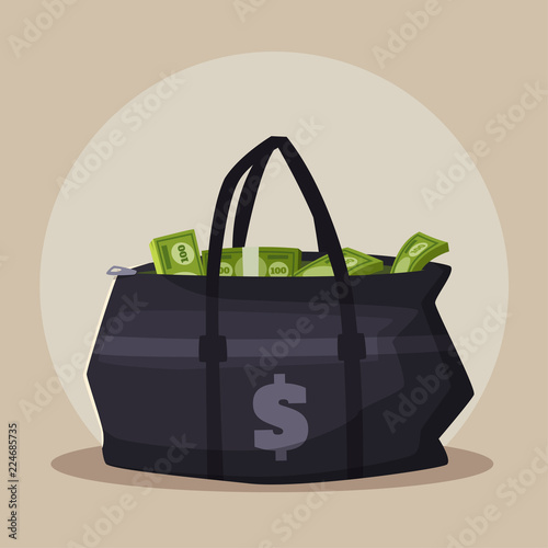 Money bag. Cartoon vector illustration