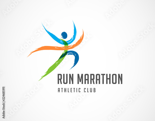 Run icon, symbol, marathon poster and logo