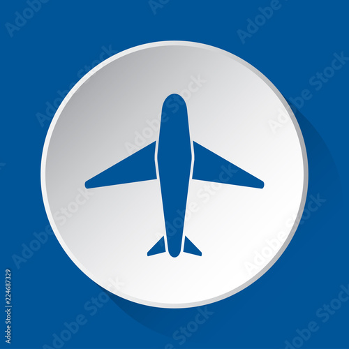 airliner - simple blue icon on white button