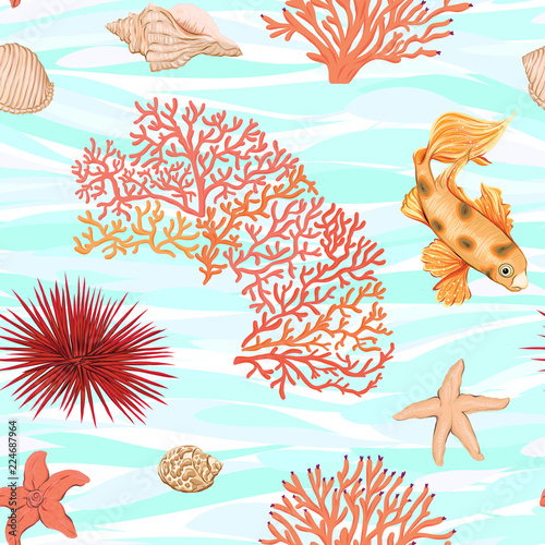 sea world seamless pattern