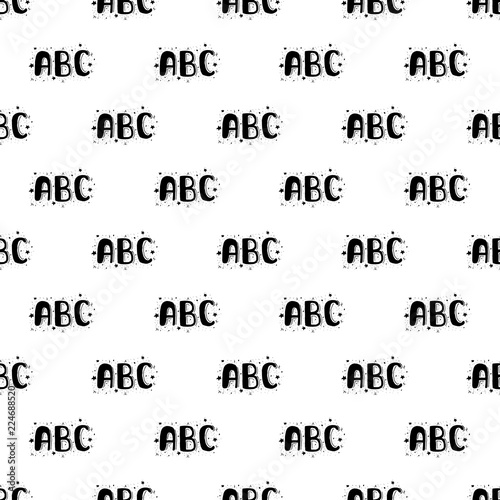 Vector seamless pattern of hand drawn ABC letters.