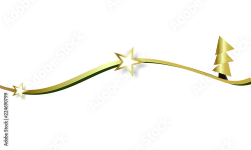 Gold Band Banner Winter Weihnachten