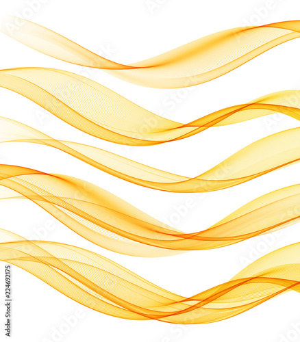 Set of Abstract vector flow transparent color wave.