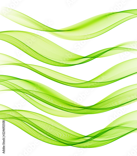 Set of Abstract vector flow transparent color wave.