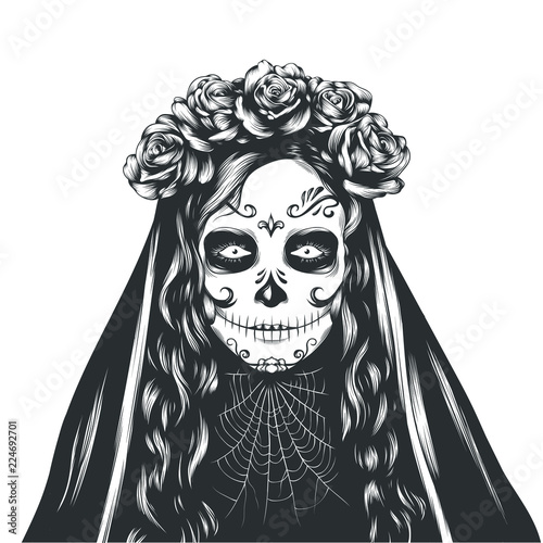 Holiday of Santa Muerte for Halloween