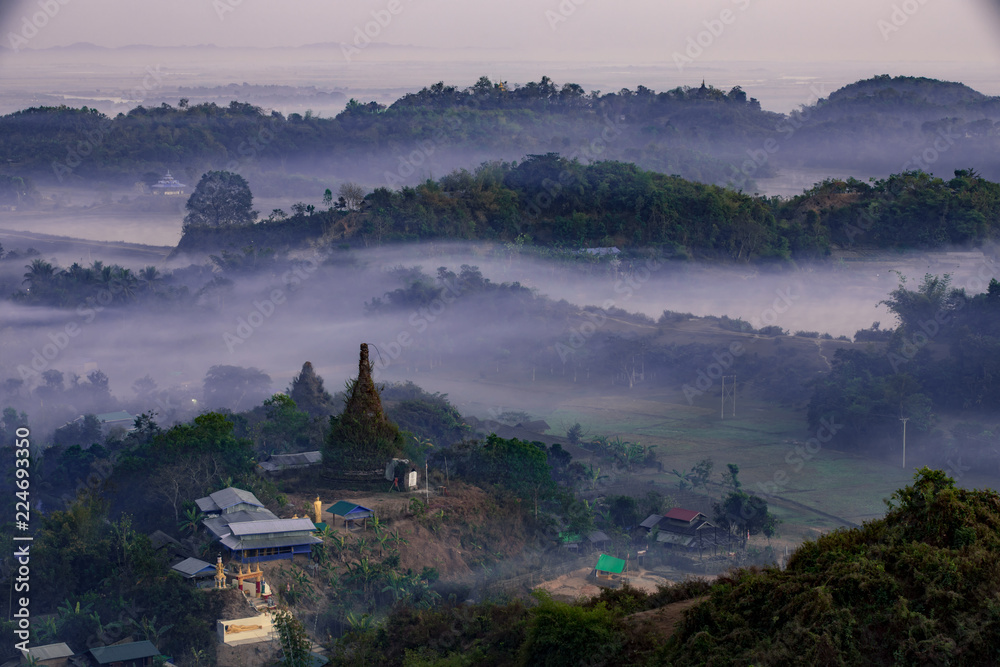 custom made wallpaper toronto digitalBuddha temple in the sunset dawn