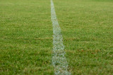 Green glass field for football match absence american football field