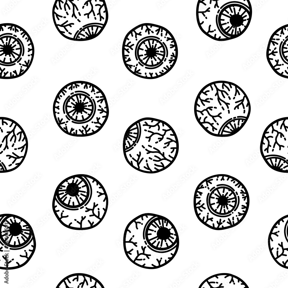 Seamless pattern in the style of psychedelic eyes. Pattern for fashion with eyes. Modern design for the fabric. The template for the cover fabric.