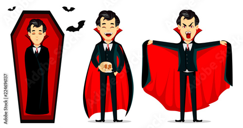 Happy Halloween. Vampire cartoon character